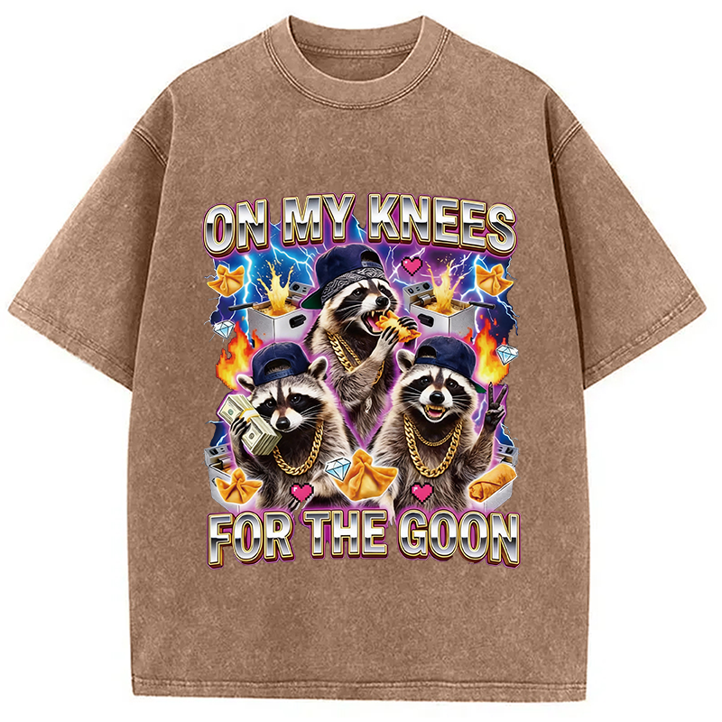 Tokyocanvas On My Knees Meme Washed T-Shirt