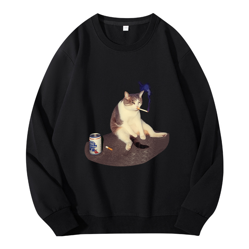 Tokyocanvas Cat Smoking Meme Classic Sweatshirt
