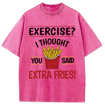 Tokyocanvas Funny Exercise Meme Washed T-Shirt