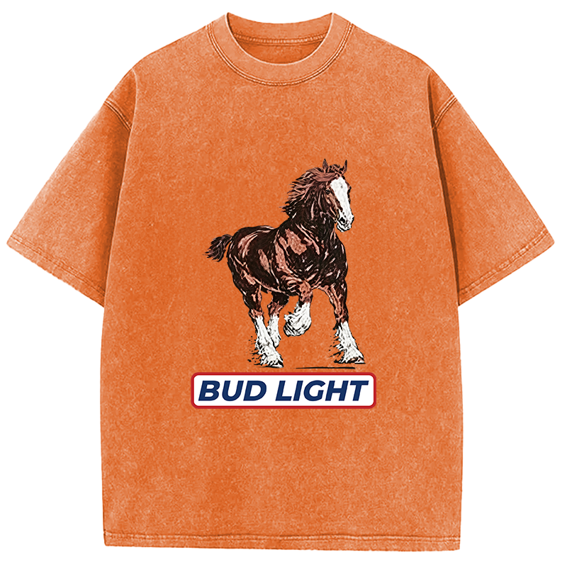 Tokyocanvas Bud Light Horse Washed T-Shirt