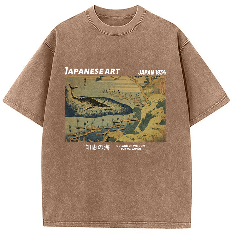 Tokyocanvas Oceans of Wisdom Washed T-Shirt