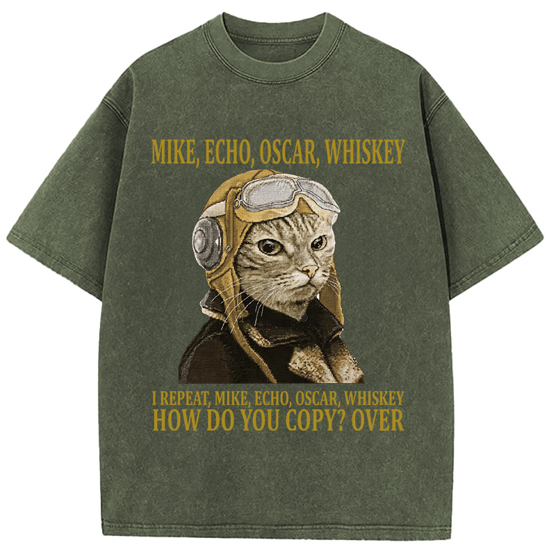 Tokyocanvas M.E.O.W. Mike Echo Oscar Whiskey Washed T-Shirt