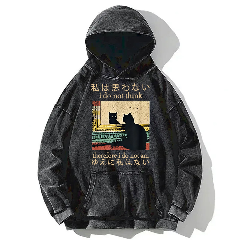 Tokyocanvas I Do Not Think Therefore I Do Not Am Washed Hoodie