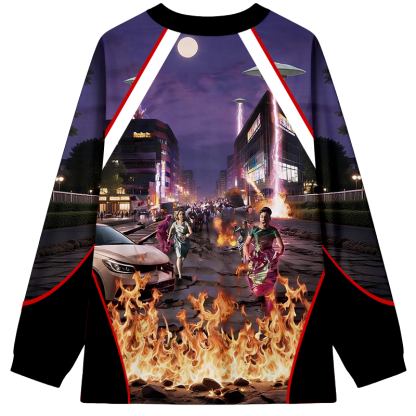 Tokyocanvas Angry Cat Long Sleeve Graphic Print T-Shirt