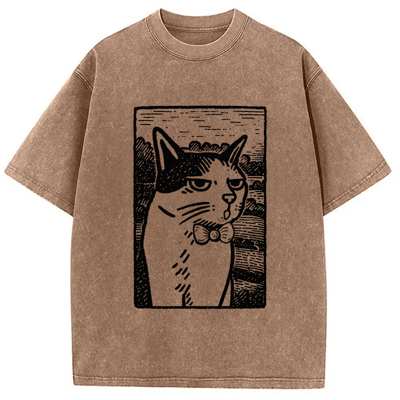 Tokyocanvas Cat's Hateful Eyes Washed T-Shirt