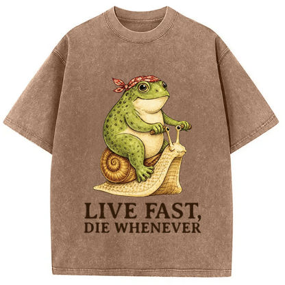 Tokyocanvas Live Fast Die Whenever Washed T-Shirt
