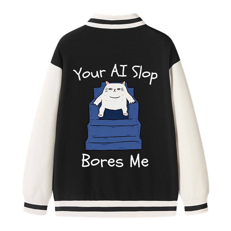 Tokyocanvas AI Slop Bores Me Varsity Jacket