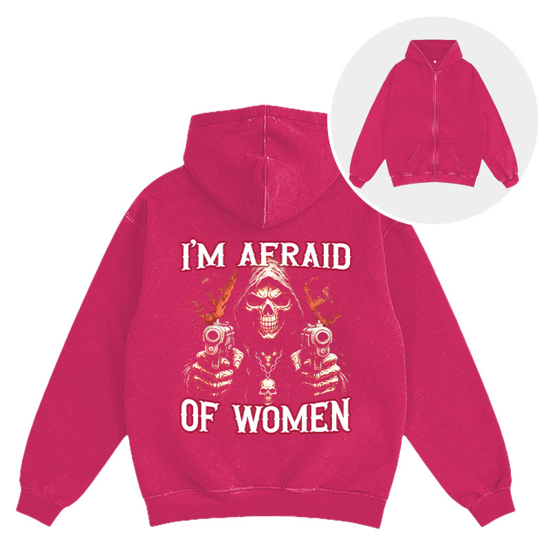 Tokyocanvas I'm Afraid Of Women Washed Zip Hoodie