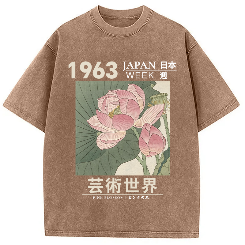 Tokyocanvas Pink Blossom Washed T-Shirt