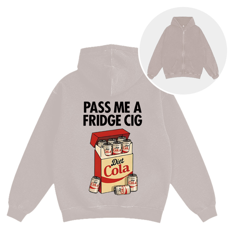 Tokyocanvas Diet Cola Cigarette Pack Washed Zip Hoodie