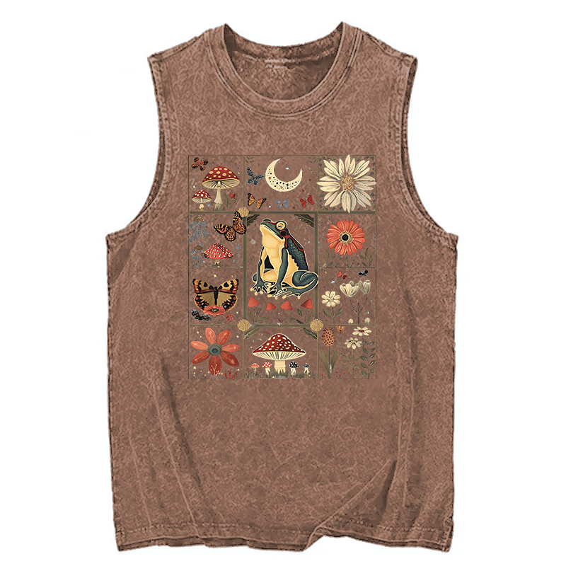 Tokyocanvas Celestial Frog Goblincore Mushroom Washed Tank