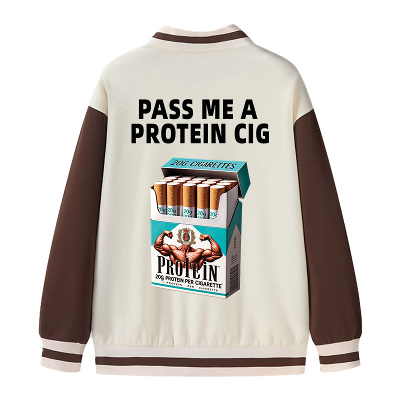 Tokyocanvas Pass Me A Protein Varsity Jacket