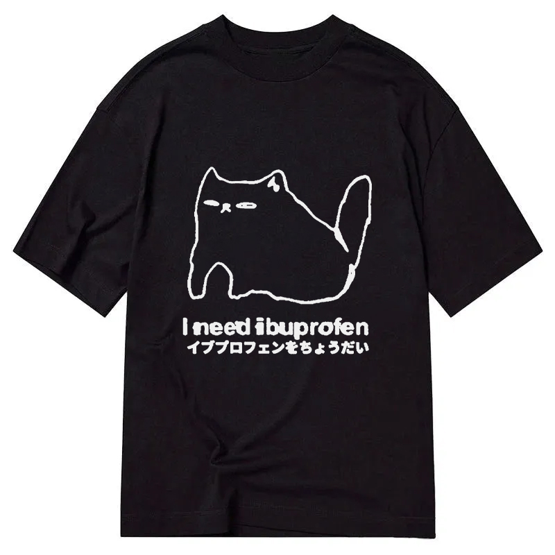Tokyocanvas I Need Ibuprofen Cat Classic T-Shirt