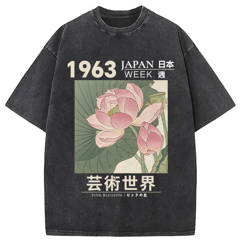 Tokyocanvas Pink Blossom Washed T-Shirt