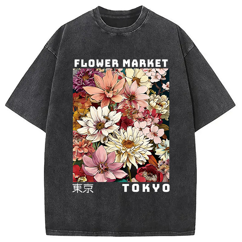 Tokyocanvas Tokyo Flower Market Washed T-Shirt