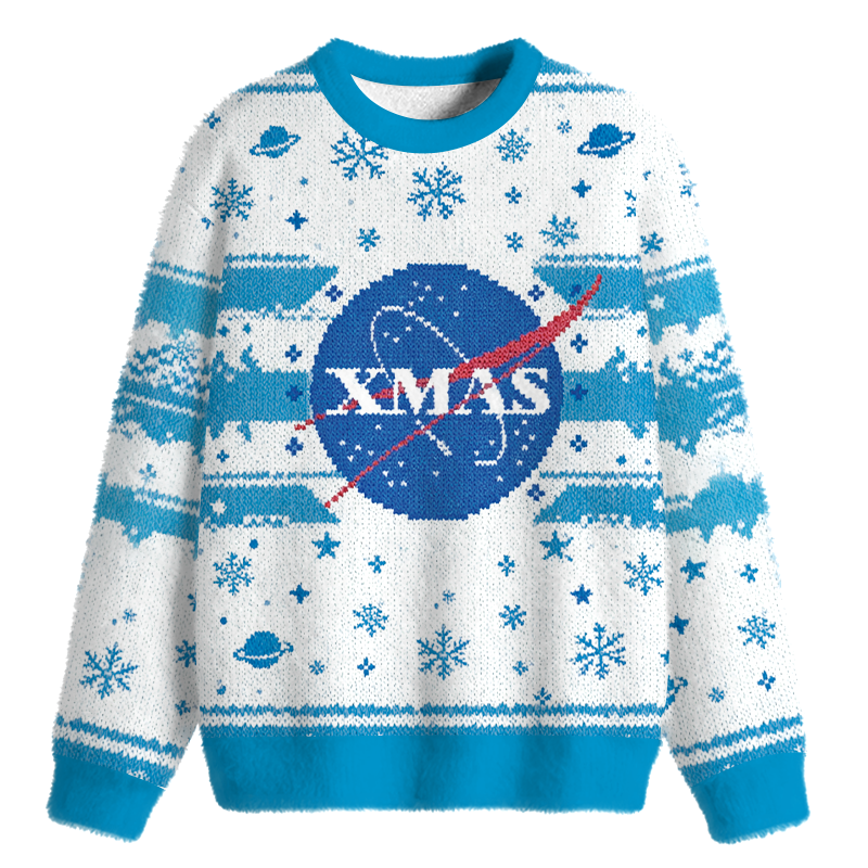 Tokyocanvas Xmas Xpedition Fuzzy Christmas Ugly Sweatshirt