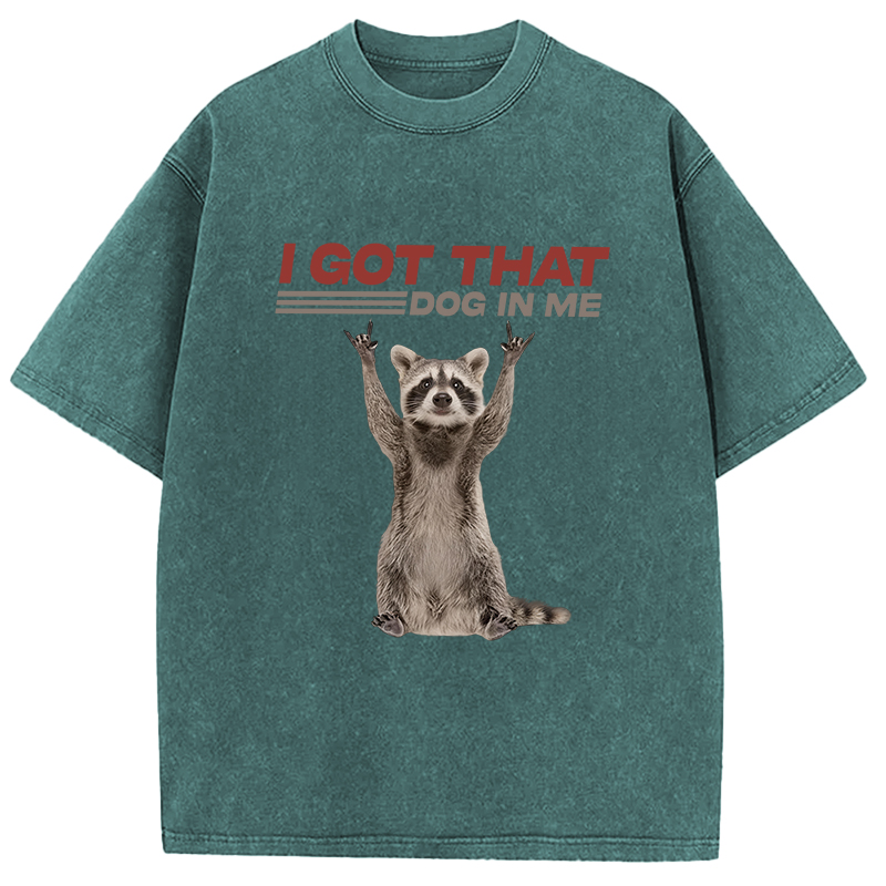 Tokyocanvas I Got That Dog In Me Funny Racoon Washed T-Shirt