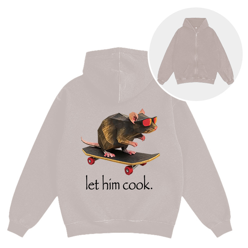 Tokyocanvas Rat Skateboard Cook Washed Zip Hoodie