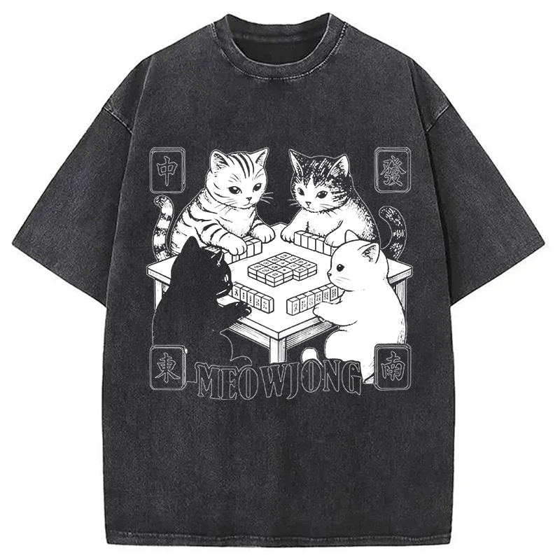 Tokyocanvas Meowjong Washed T-Shirt