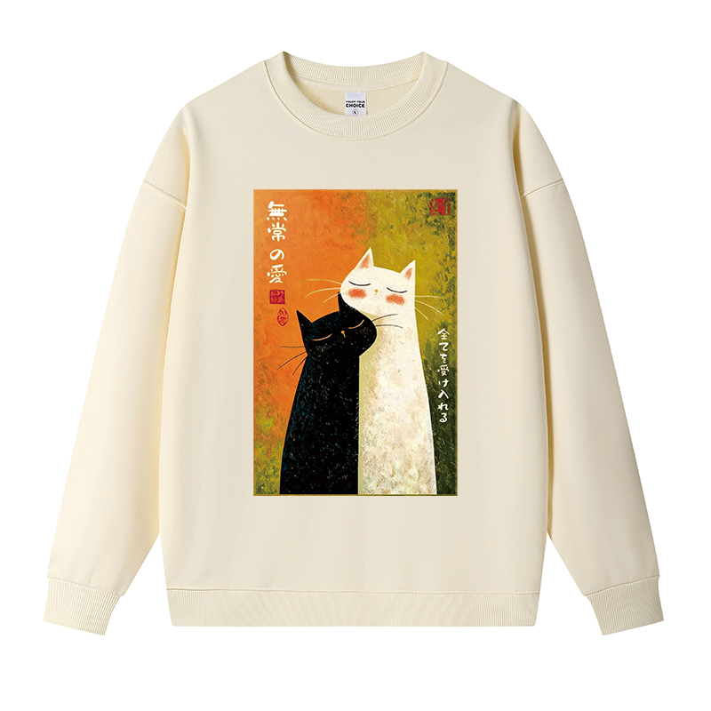 Tokyocanvas All Embraced by Transient Love Fleece Lined Sweatshirt