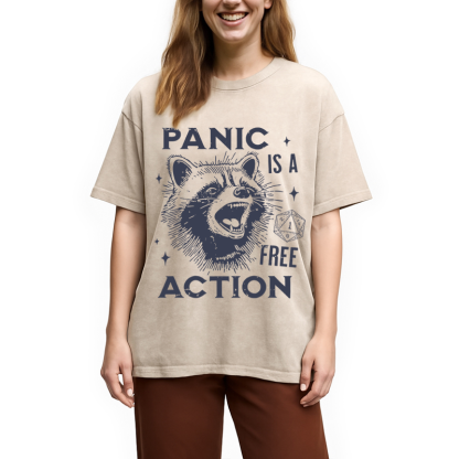 Tokyocanvas Panic Is A Free Action Washed T-Shirt