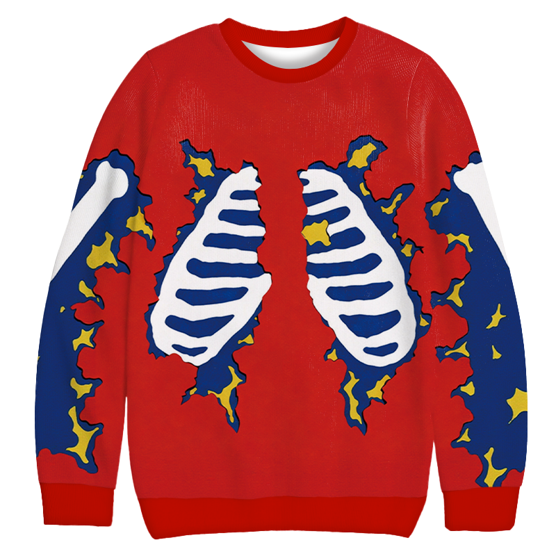 Tokyocanvas Skeleton Rib Casual Ugly Sweatshirt