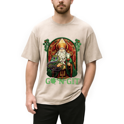 Tokyocanvas Vintage Go'n Git St Patrick Washed T-Shirt