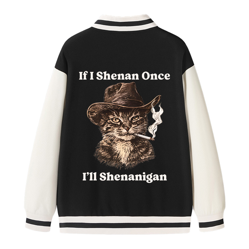 Tokyocanvas Funny Unhinged Cat Varsity Jacket