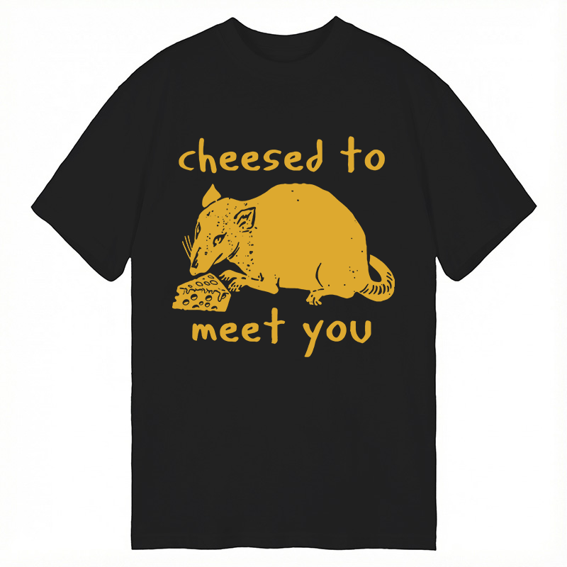 Tokyocanvas Cheesed To Meet You Funny Rat Meme Classic T-Shirt