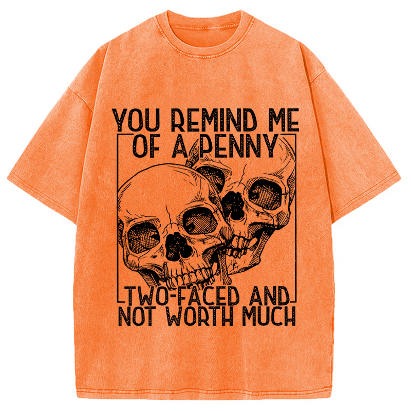 Tokyocanvas You Remind Me Of A Penny Two Faced And not Worth Much Washed T-Shirt
