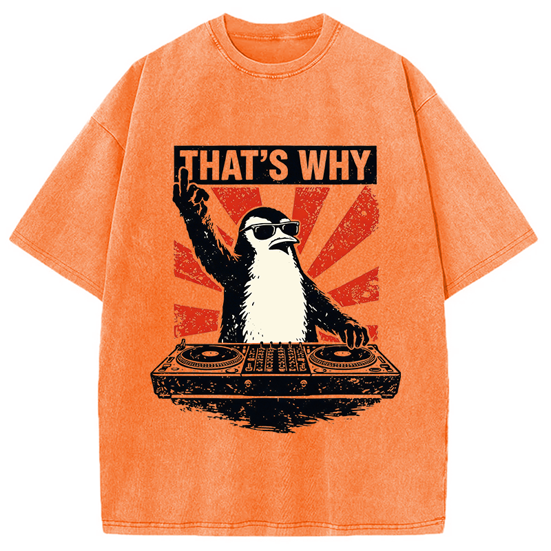 Tokyocanvas That's Why Penguin DJ Washed T-Shirt