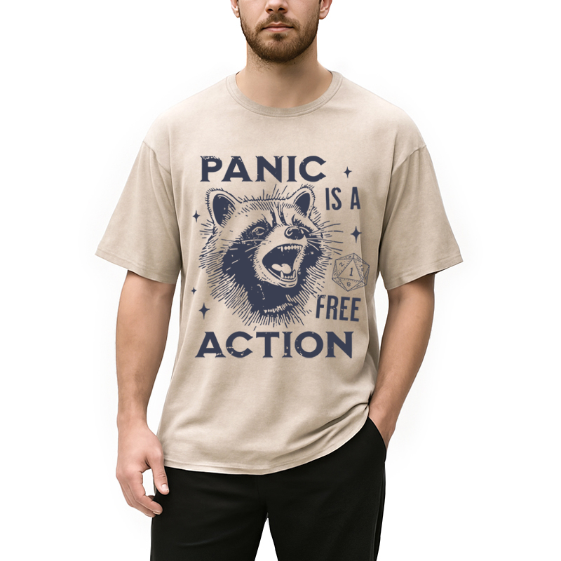 Tokyocanvas Panic Is A Free Action Washed T-Shirt