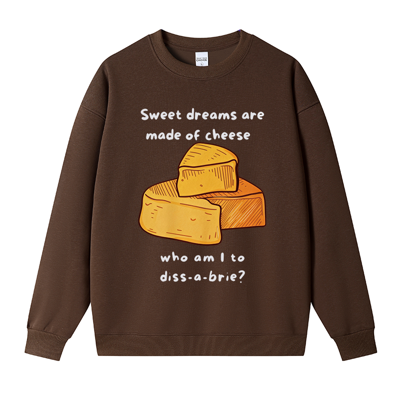 Tokyocanvas Funny Cheese Music Fleece Lined Sweatshirt