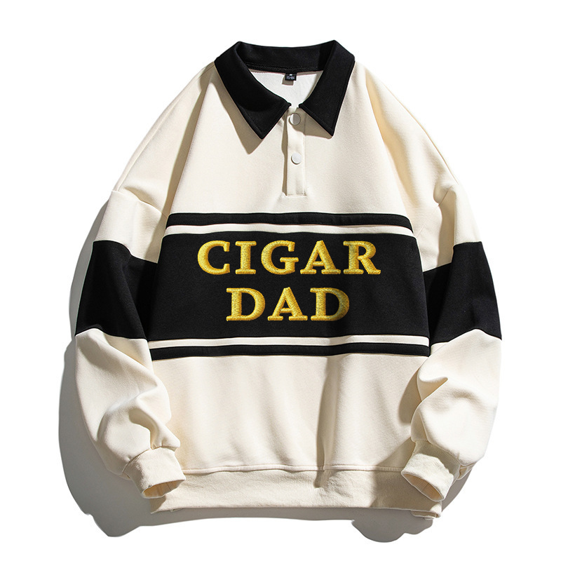 Tokyocanvas CIGAR DAD Polo Embroidered Sweatshirt