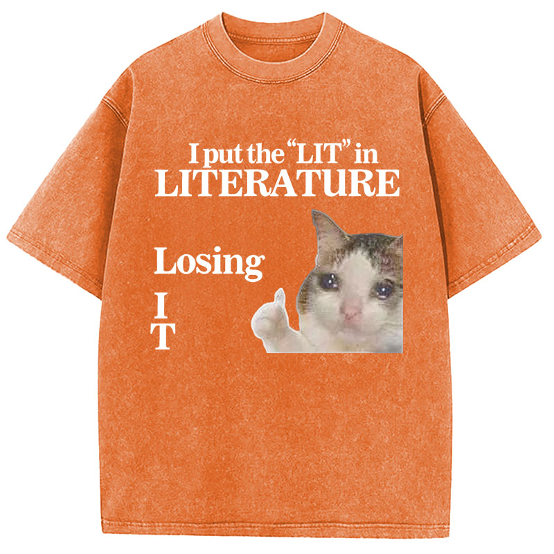 Tokyocanvas I Put the LIT in LITerature Washed T-Shirt