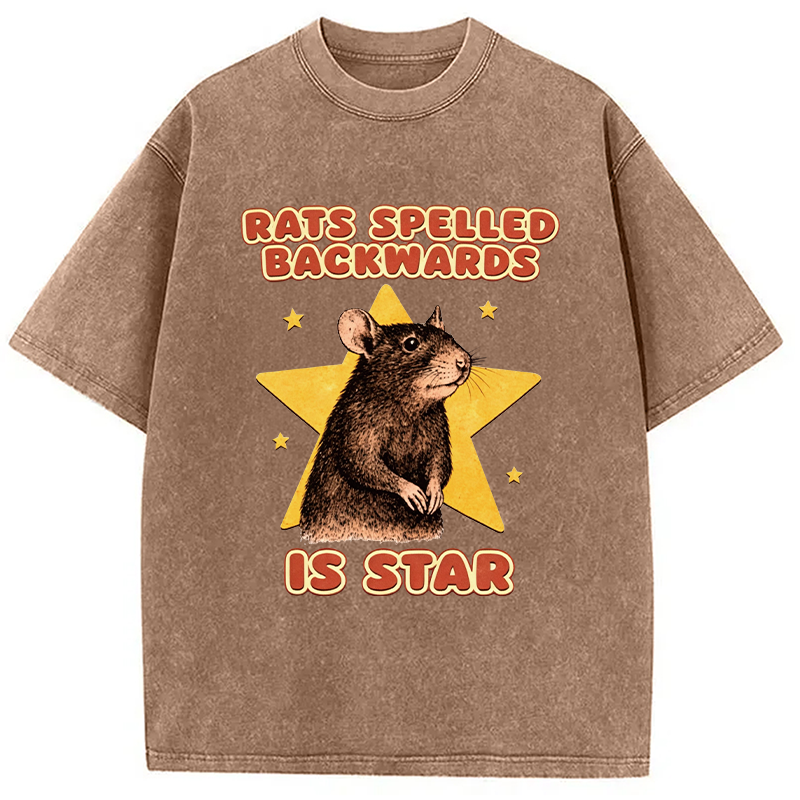Tokyocanvas Rats Spelled Backwards Is Star Washed T-Shirt