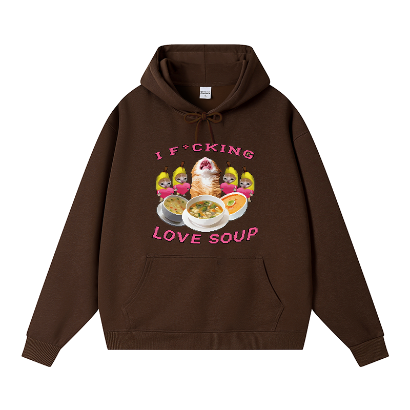 Tokyocanvas I Fxcking Love Soup Fleece Lined Hoodie