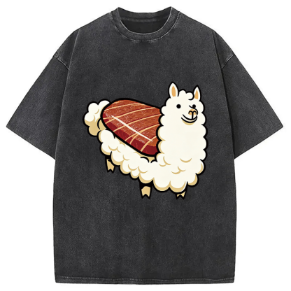 Tokyocanvas Alpaca Sushi Washed T-Shirt