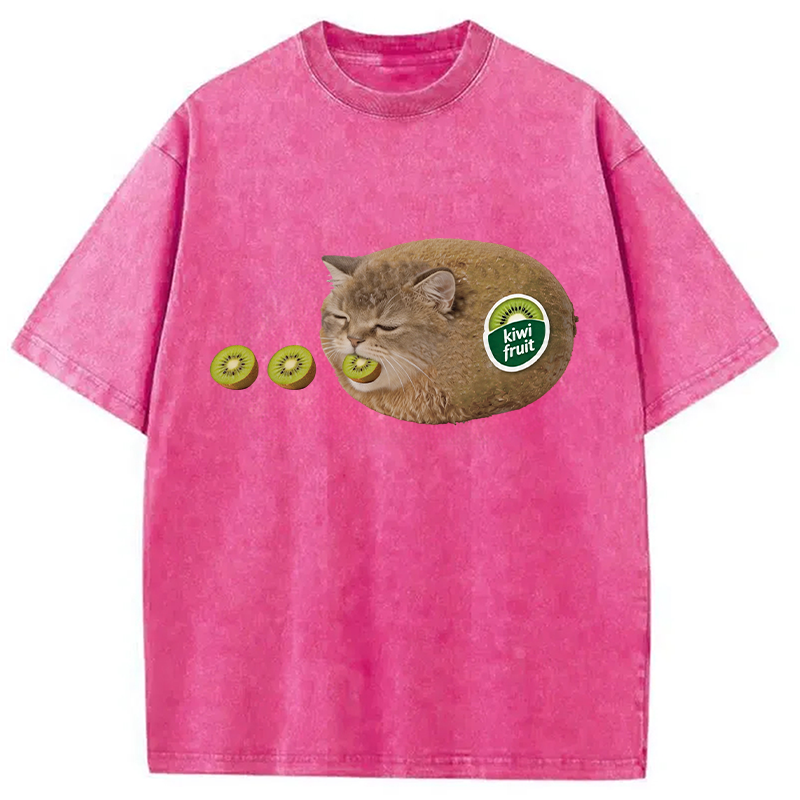 Tokyocanvas The Cat That Vomits Kiwis Washed T-Shirt