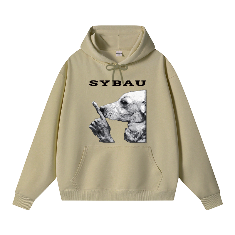 Tokyocanvas Dog Shush Meme Fleece Lined Hoodie