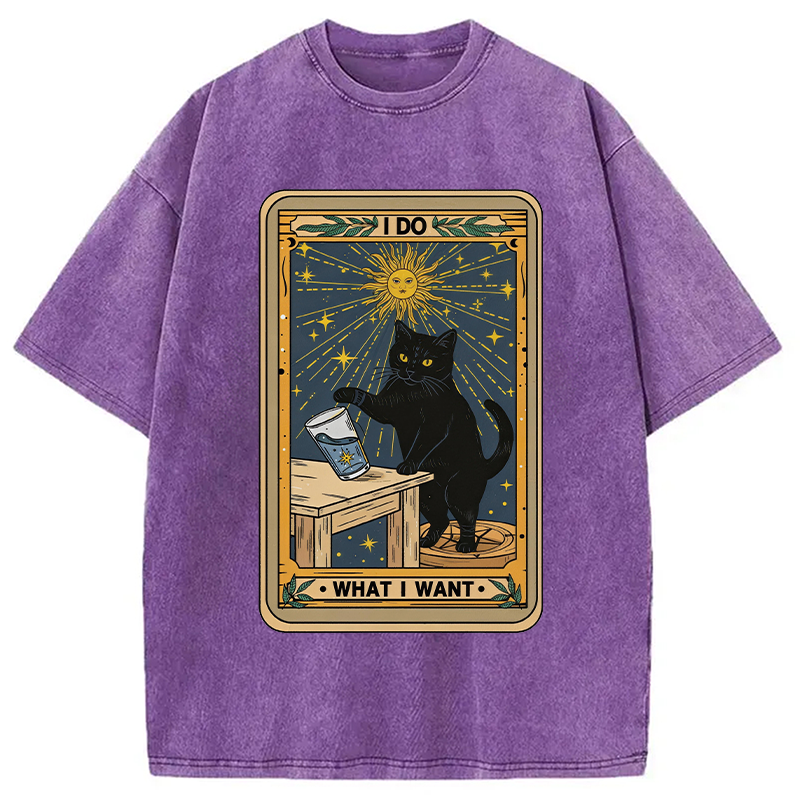 Tokyocanvas I Do What I Want Cats Tarot Washed T-Shirt