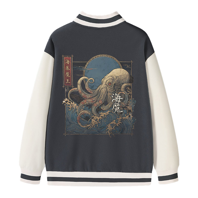Tokyocanvas Kraken Ukiyo-e Varsity Jacket