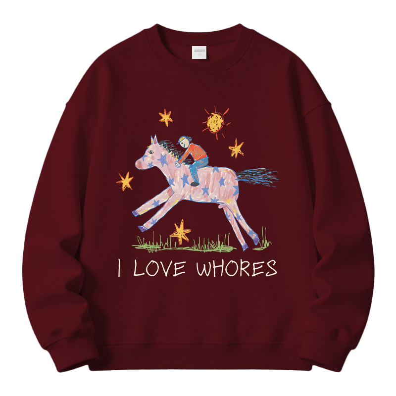 Tokyocanvas I Love Whores Fleece Lined Sweatshirt