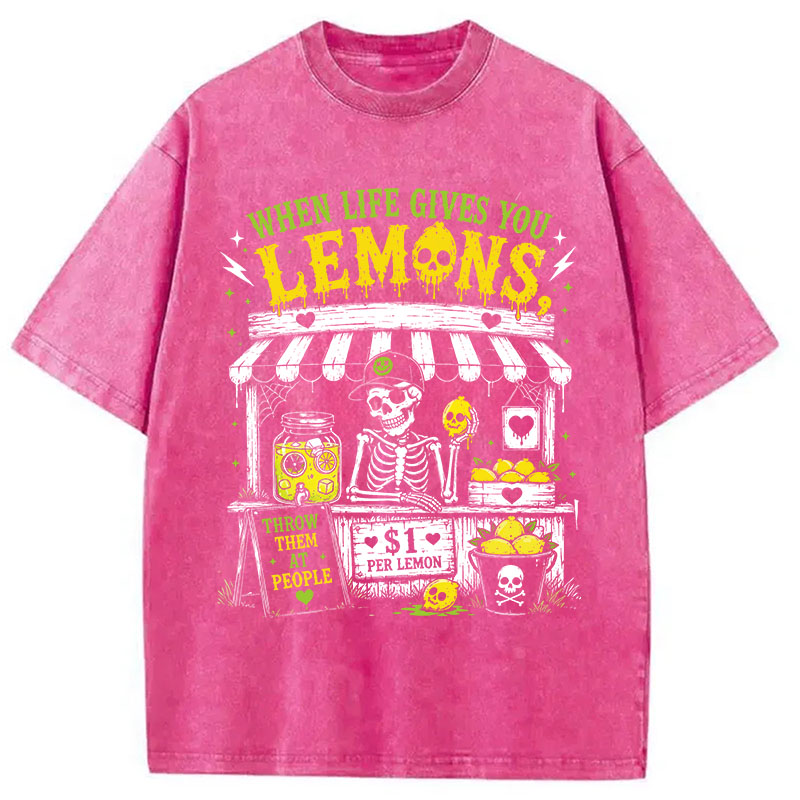 Tokyocanvas	 When Life Gives You Lemons DTG Printing Washed T-Shirt