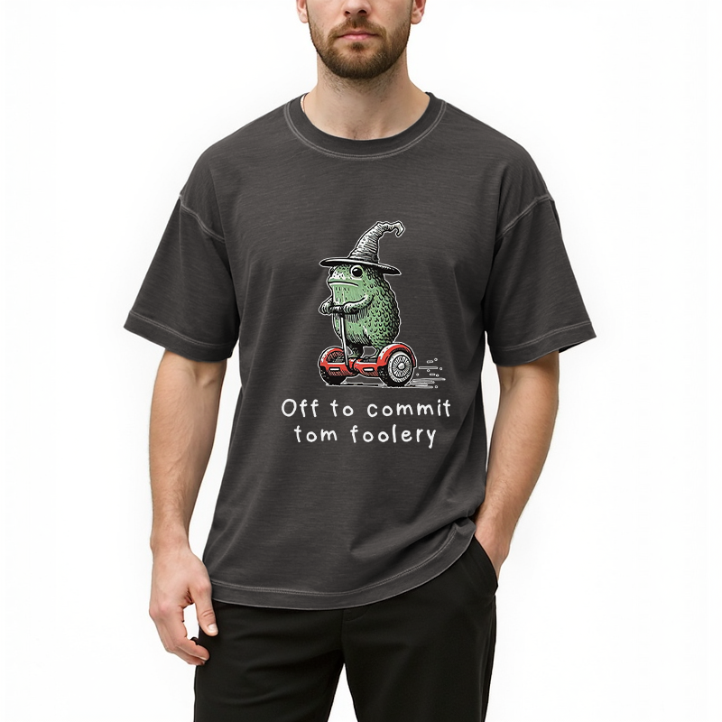Tokyocanvas Frog Riding A Balance Scooter Gradient Washed T-Shirt
