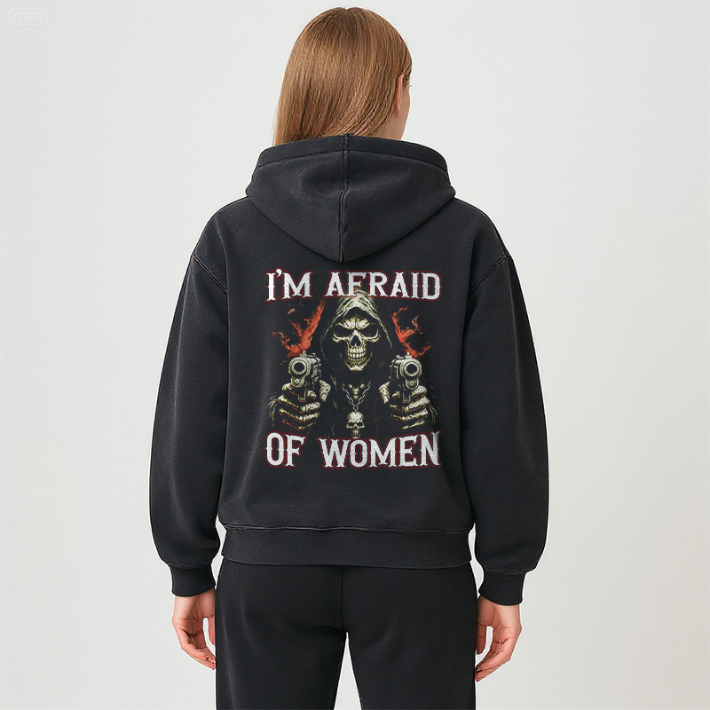 Tokyocanvas I'm Afraid Of Women Washed Zip Hoodie