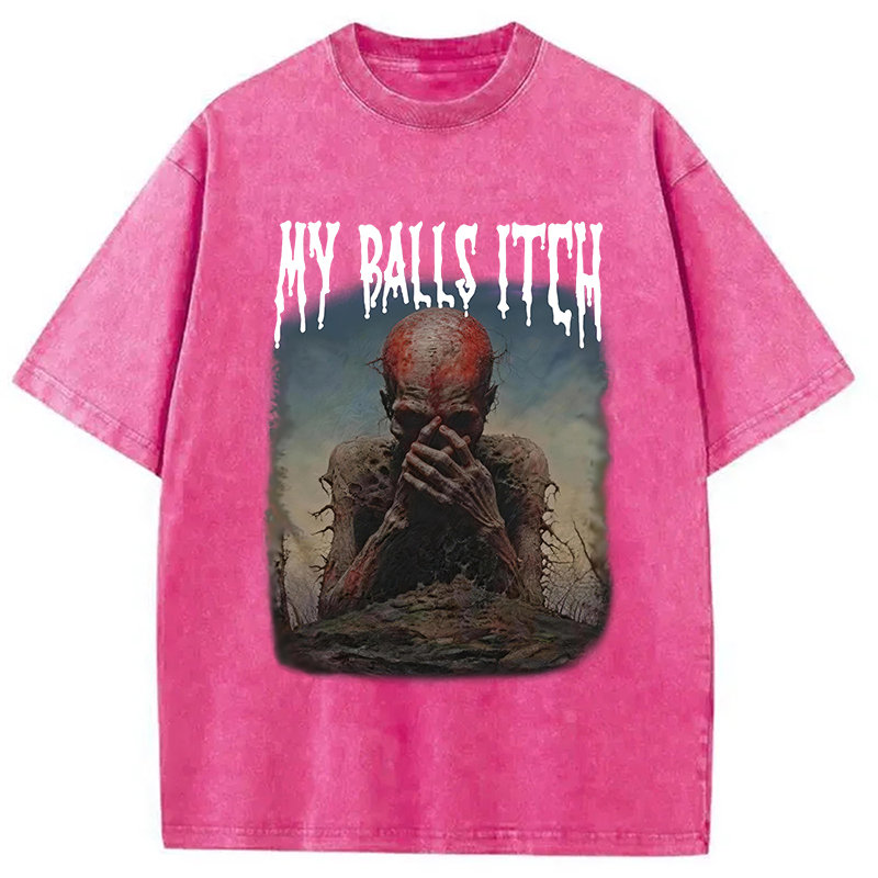 Tokyocanvas My Balls Inch Thinking Skeleton Washed T-Shirt