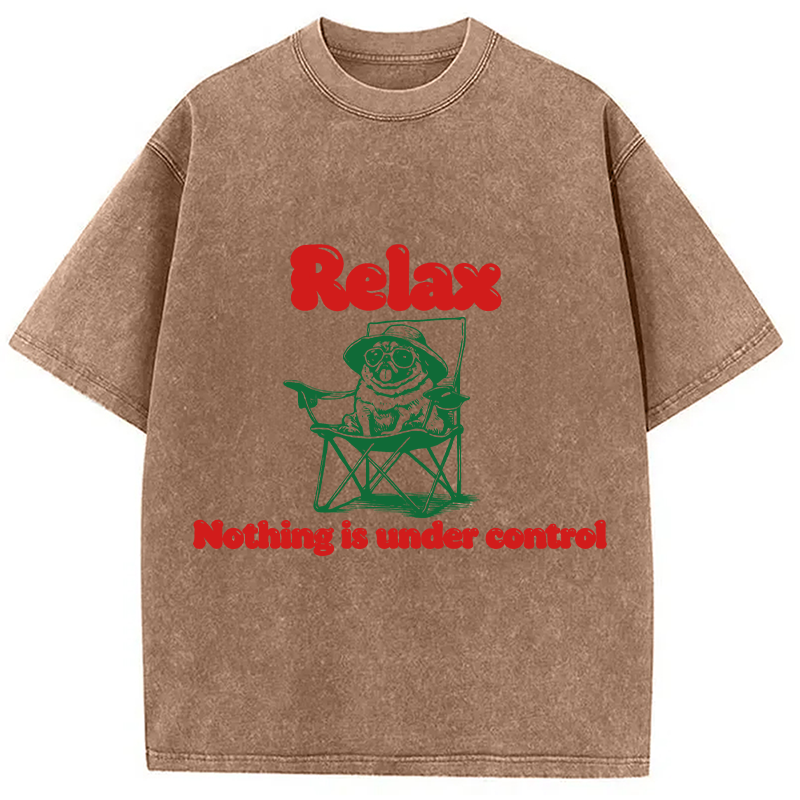 Tokyocanvas Relax Nothing is Under Control Washed T-Shirt