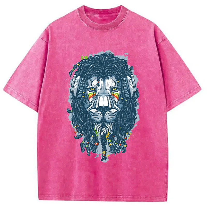 Tokyocanvas Hip Hop Lion Washed T-Shirt