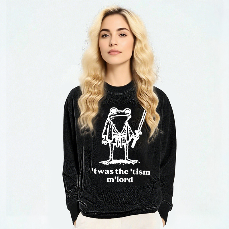 Tokyocanvas Focused Samurai Frog Long Sleeve Washed T-Shirt